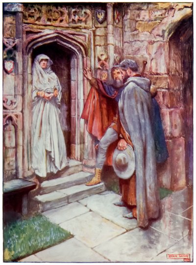 "Chrétien devant Discrétion" de "Le Voyage du Pèlerin de ce monde à celui qui est à venir" par John Bunyan - John Byam Liston Shaw