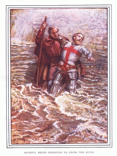 Hopeful aide Christian à traverser la rivière - John Byam Liston Shaw