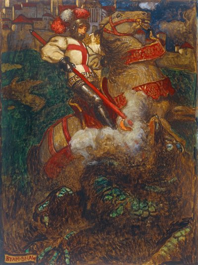 Saint Georges terrassant le dragon, 1908 - John Byam Liston Shaw