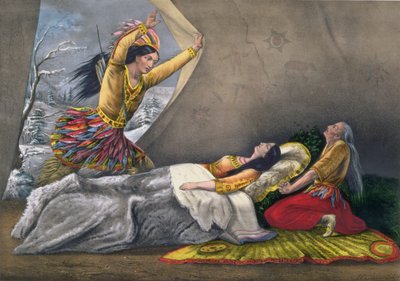 La Mort de Minnehaha, gravé et publié par Currier et Ives, 1867 - John Cameron