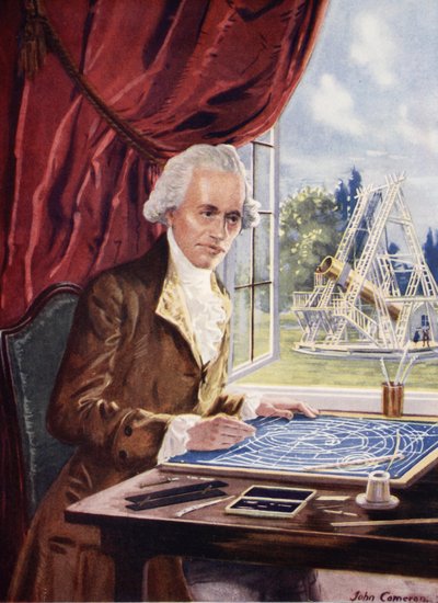 William Herschel au travail à Observatory House, Slough - John Cameron