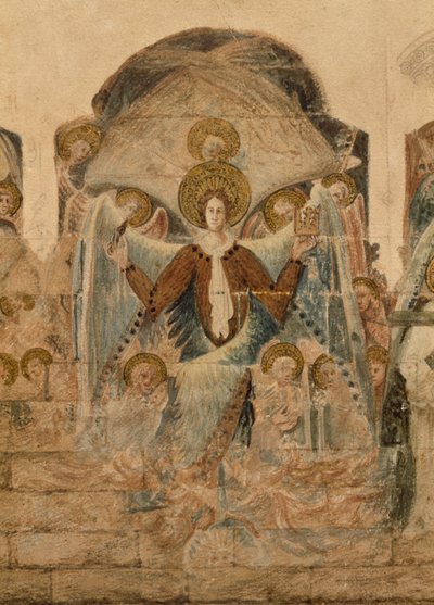 Étude des peintures murales à la salle capitulaire - John Carter
