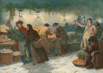 Marché à Londres la veille de Noël - John Charles after Dollman