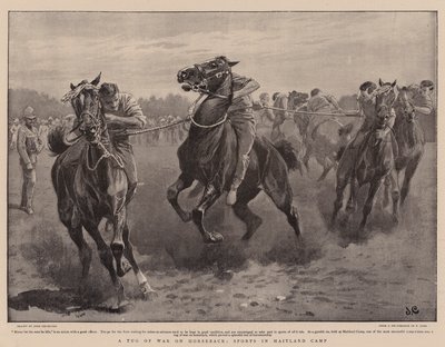Une lutte à la corde à cheval, Sports au camp de Maitland - John Charlton