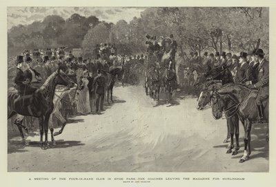 Réunion du Four-in-Hand Club à Hyde Park, les carrosses quittant le Magazine pour Hurlingham - John Charlton