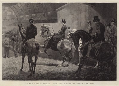 Au concours hippique, attendant leur tour pour entrer dans le ring - John Charlton
