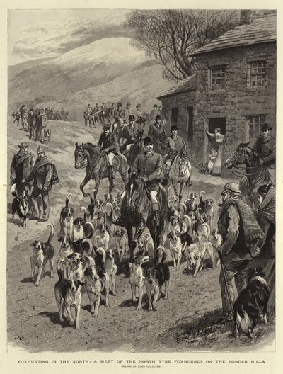 Chasse au renard dans le Nord, une rencontre des North Tyne Foxhounds dans les Border Hills - John Charlton