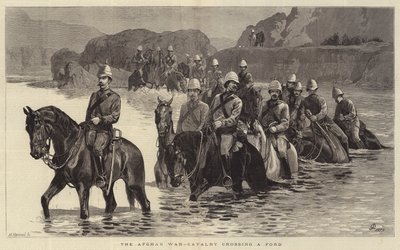 La guerre en Afghanistan, cavalerie traversant un gué - John Charlton
