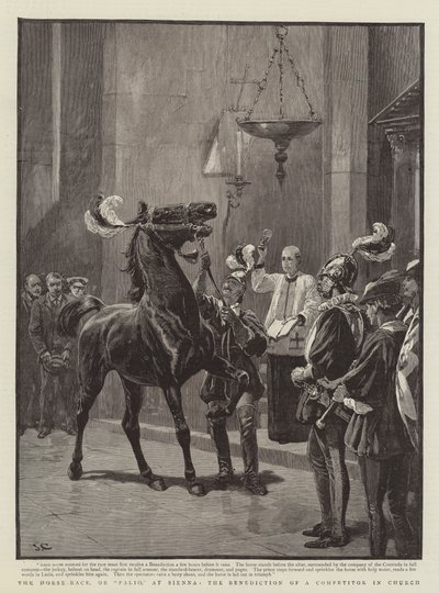 La Course de chevaux, ou Palio, à Sienne, la bénédiction d