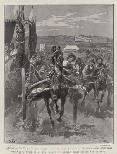 Le spectacle équestre de Malte, le défilé des charrettes de campagne devant le gouverneur - John Charlton