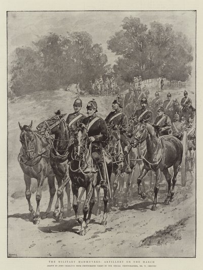 Les manœuvres militaires, artillerie en marche - John Charlton