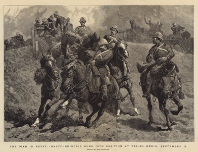 La guerre en Égypte, Halte!, apportant des canons en position à Tel-el-Kebir, 13 septembre - John Charlton