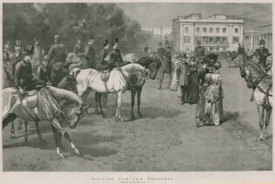 En attendant la princesse : une esquisse à Rotten Row, Hyde Park, Londres - John Charlton