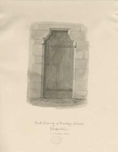 Église Armitage - Portail Nord - John Chessell Buckler