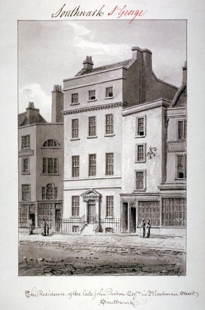 Maison dans Blackman Street, Southwark, Londres, 1827 - John Chessell Buckler