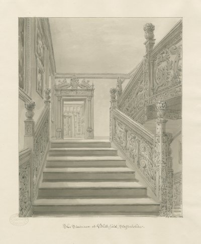 Intérieur de Blithfield Hall - John Chessell Buckler