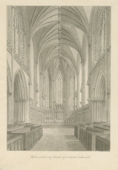 Intérieur de la cathédrale de Lichfield - Chœur et chapelle de la Vierge - John Chessell Buckler