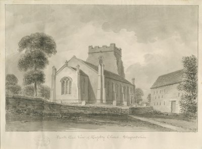 Église de Kingsley: dessin sépia, 1841 - John Chessell Buckler