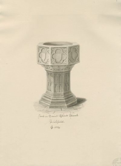 Lichfield - Fonts baptismaux dans l