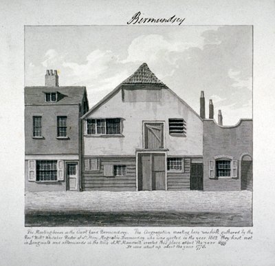 Maison de réunion de Sainte Marie-Madeleine dans la cour, Bermondsey Square, Londres, vers 1828 - John Chessell Buckler