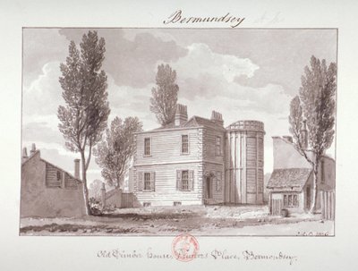 Ancienne maison des imprimeurs, Printers Place, Bermondsey, Londres - John Chessell Buckler