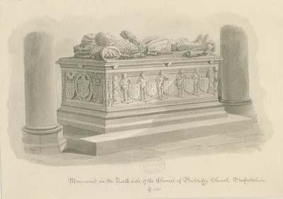 Église de Penkridge - Tombe de [Sir Edward Littleton] : dessin sépia - John Chessell Buckler