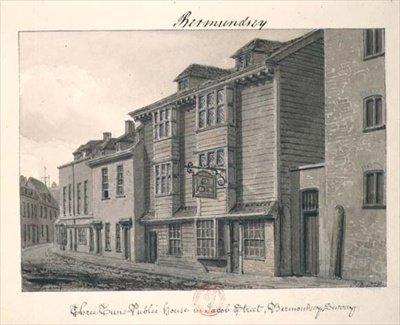 Le pub The Three Tuns dans Jacob Street, Bermondsey - John Chessell Buckler