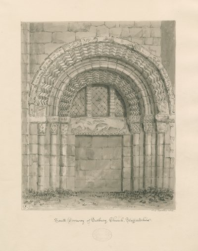 Église prieurale de Tutbury - Portail sud - John Chessell Buckler
