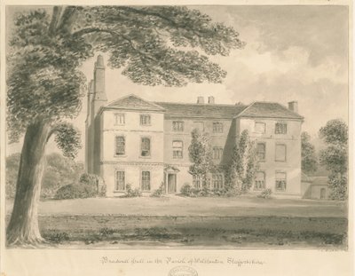 Wolstanton - Bradwell Hall : dessin sépia - John Chessell Buckler