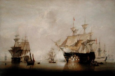 Navires de guerre séchant leurs voiles - John Christian Schetky