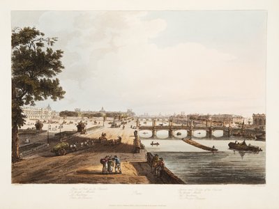 Place et pont de la Concorde; Le Garde Meuble; Les Tuileries; Le Pont Réunion, illustration de 