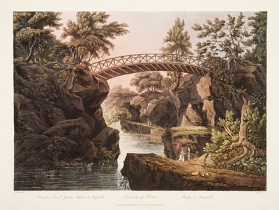 Environs de Paris, Pont de Bagatelle, illustration de Versailles, Paris et Saint Denis, pub. 1809 - John Claude Nattes