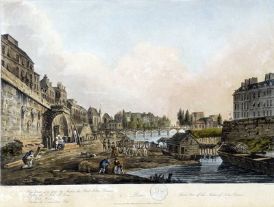 Paris : Vue du Pont Notre-Dame - dans « Paris vu par J.C. Mats », éd. Miller, Londres - John Claude Nattes