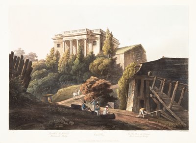 Versailles, Le Pavillon de Lucienne, Les Fontaines de Marly, illustration de Versailles, Paris et Saint Denis, pub. 1806 - John Claude Nattes