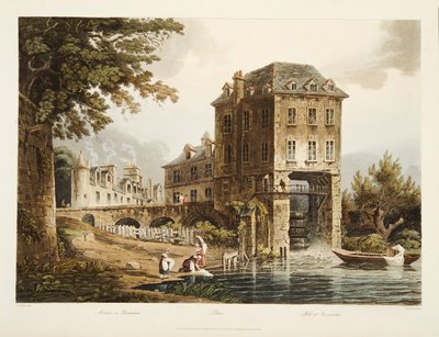 Moulin à Charenton, illustration de Versailles, Paris et Saint Denis, pub. 1807 - John Claude after Nattes