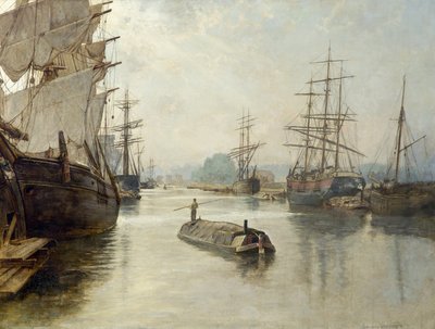 Les docks de Gloucester, avant 1922 - John Collier