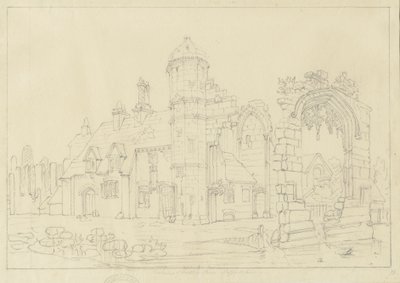 Prieuré de Dudley : dessin au crayon - John Coney