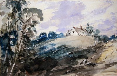 Un cottage sur une haute berge - John Constable