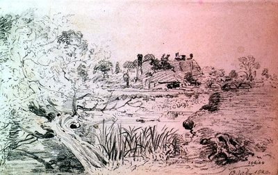 Bâtiments de ferme et pont près de Salisbury - John Constable