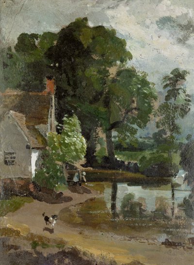 Maison de Willy Lott, près du moulin de Flatford, c.1811 (huile sur papier) - John Constable