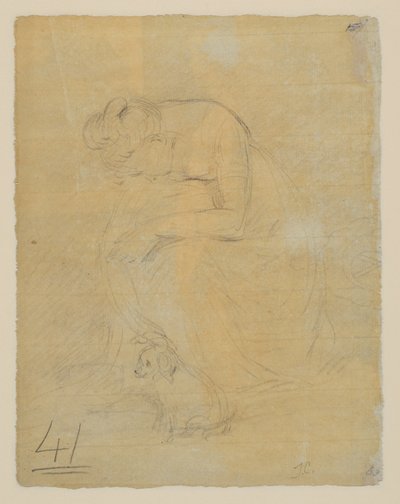 Femme assise, avec un chien à ses pieds, verso, vers 1806 - John Constable