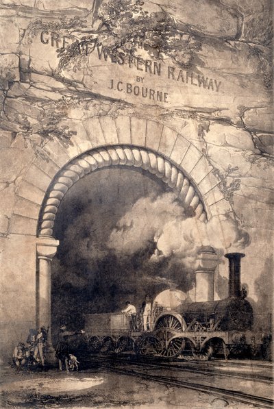 Locomotive Acheron 2-2-2 émergeant d