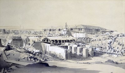 Construction de la maison de la machine stationnaire, Camden Town, 26 avril 1837 - John Cooke Bourne