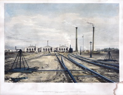 Maison des machines de Camden Town, 1838 - John Cooke Bourne
