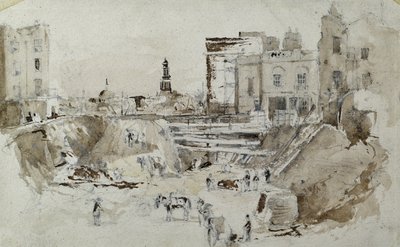 Construction du chemin de fer de Londres à Birmingham, vers 1835 - John Cooke Bourne