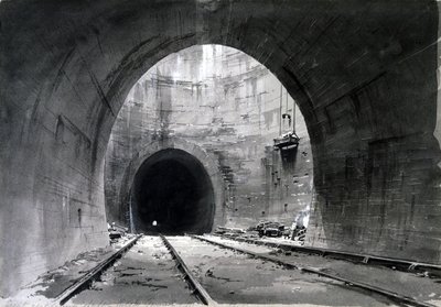 Grand puits de ventilation, tunnel de Kilsby, Northamptonshire, 1837-38 - John Cooke Bourne
