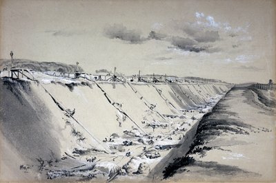 Chemins de chevaux à Tring Cutting, Hertfordshire, 19 juin 1837 - John Cooke Bourne