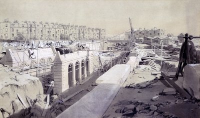 Mornington Crescent - Ligne en construction, septembre 1836 - John Cooke Bourne