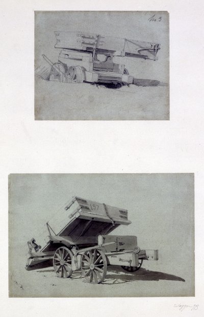 Deux exemples de wagons basculants des entrepreneurs, années 1830 - John Cooke Bourne