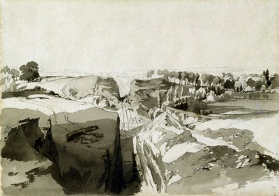Vue du sommet du tunnel, Linslade, Buckinghamshire, 12 octobre 1837 - John Cooke Bourne